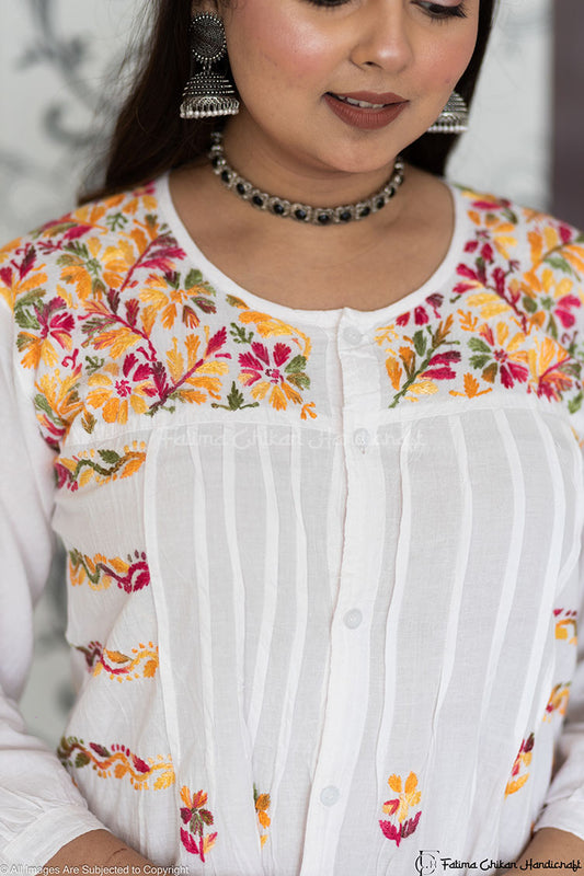 WAFA WHITE MULTI SHORT SHIRT