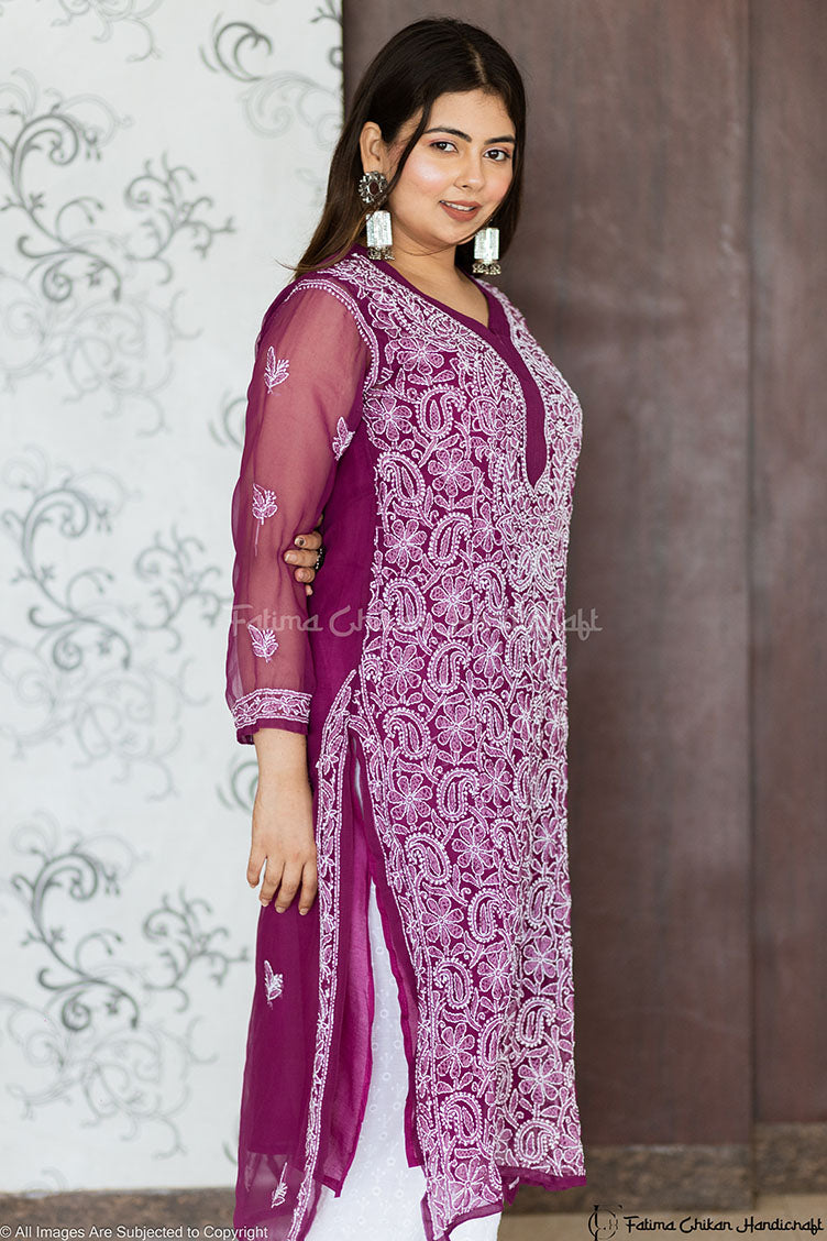 WINE ISRA GEORGETTE STRAIGHT CHIKANKARI KURT