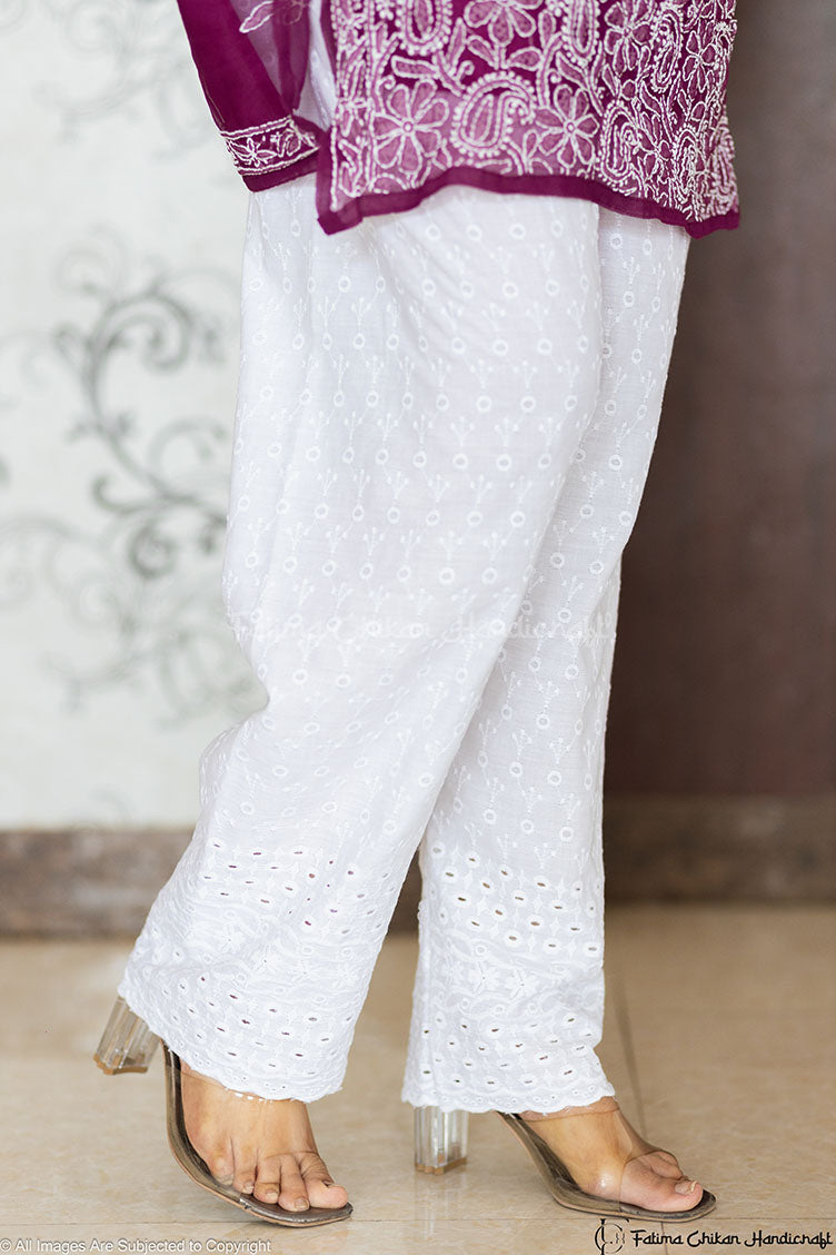 WHITE HAKOBA COTTON STRAIGHT PALAZZO