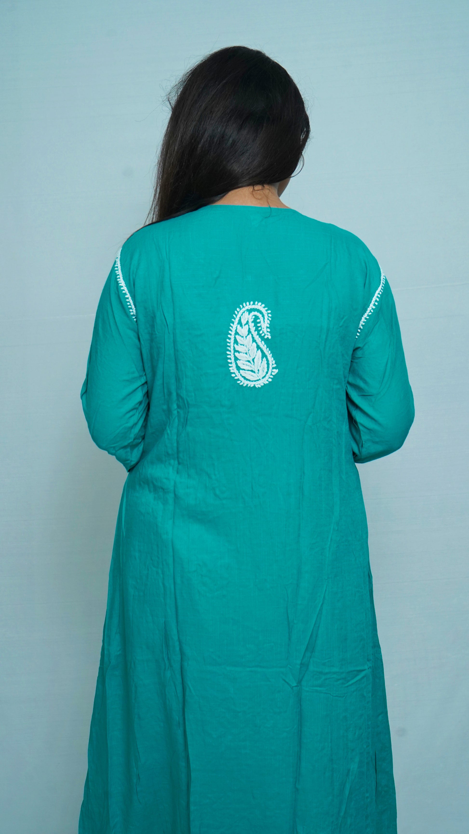 RAMA GREEN HEAVY MODAL GAOWN