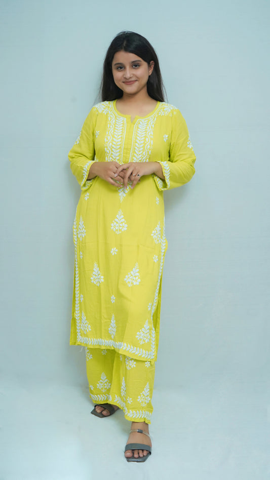 ZAREEN YELLOW MODAL PALAZO SET