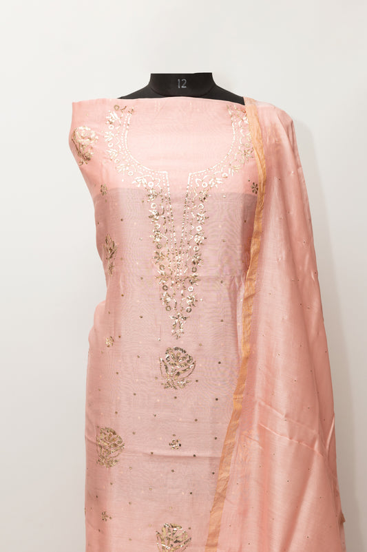 PURE CHANDERI SILK SUIT AND DUPATTA