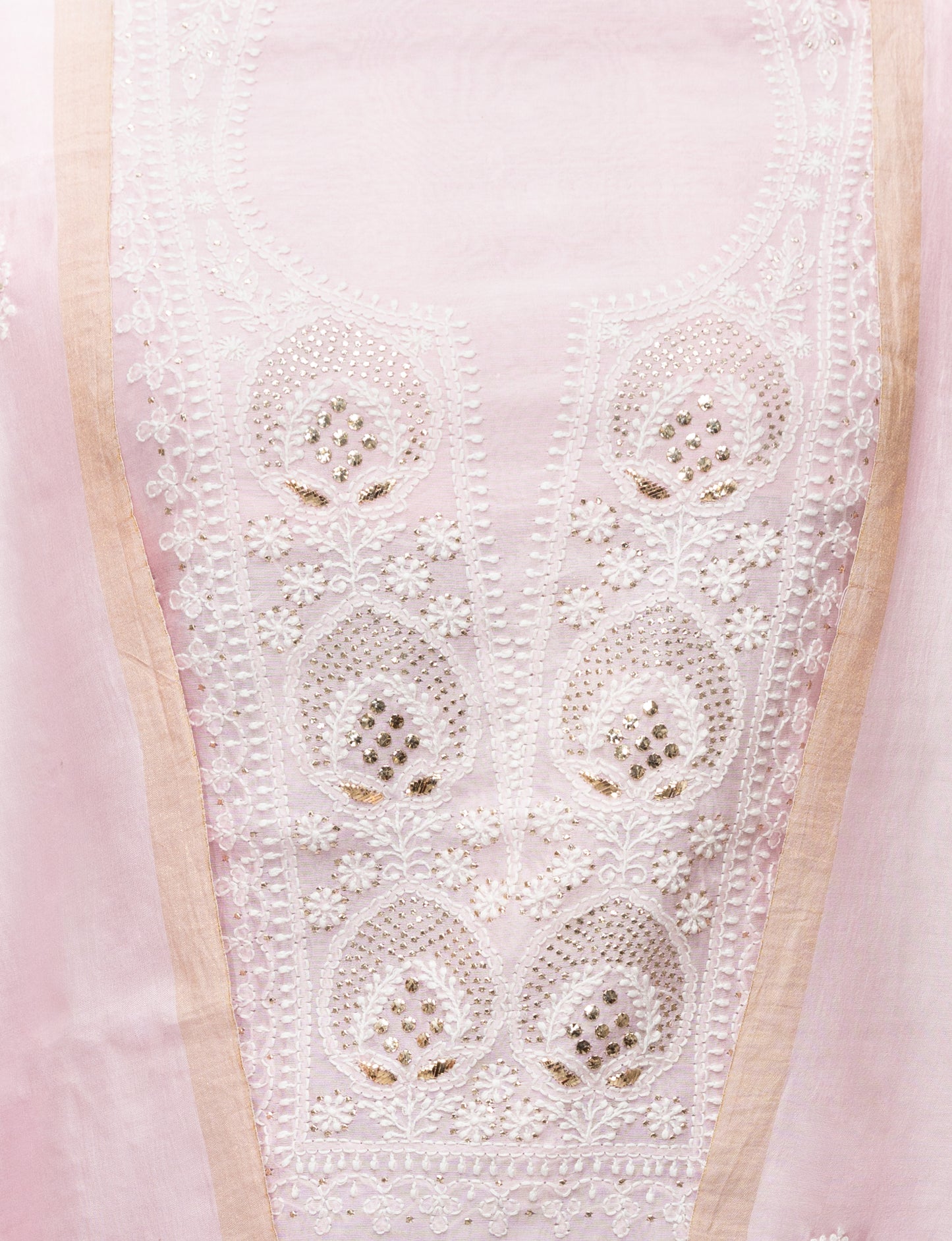 PINK UNSTITCHED SUIT WITH DUPATTA