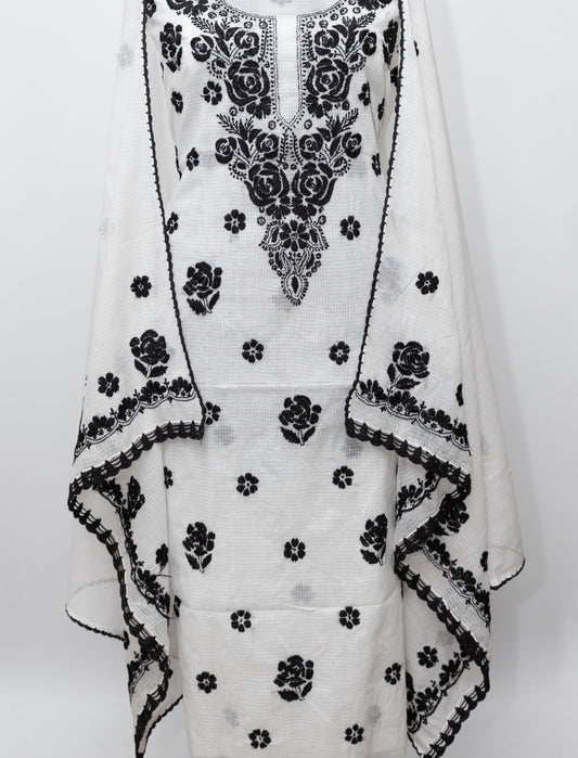 Products WHITE GULAB KOTA DORIYA SUIT WITH KURASHIYA DUPATTA