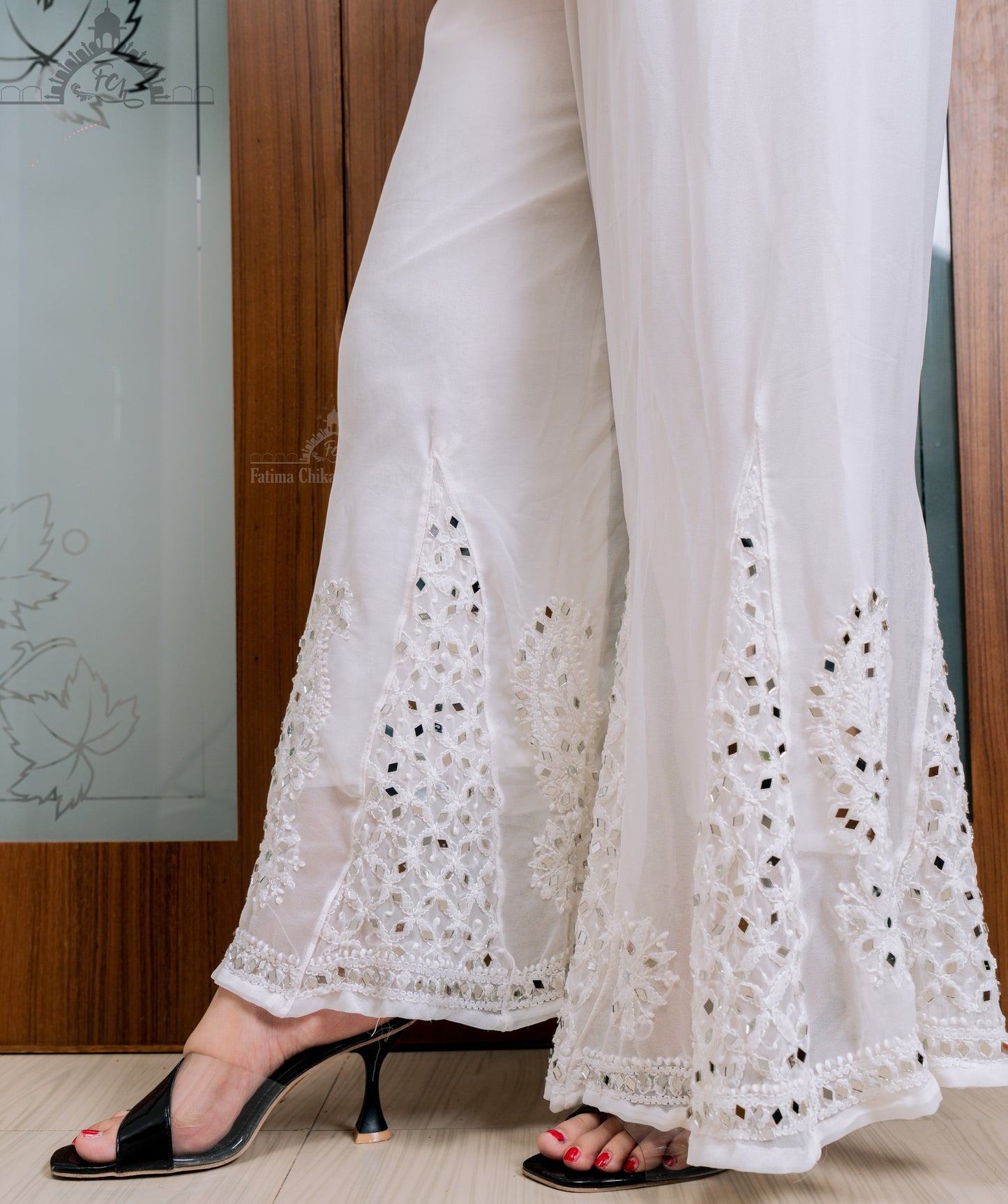 WHITE MIRROR WORK SHARARA