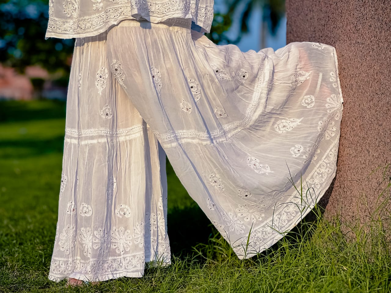 Chikankari Viscose Garara