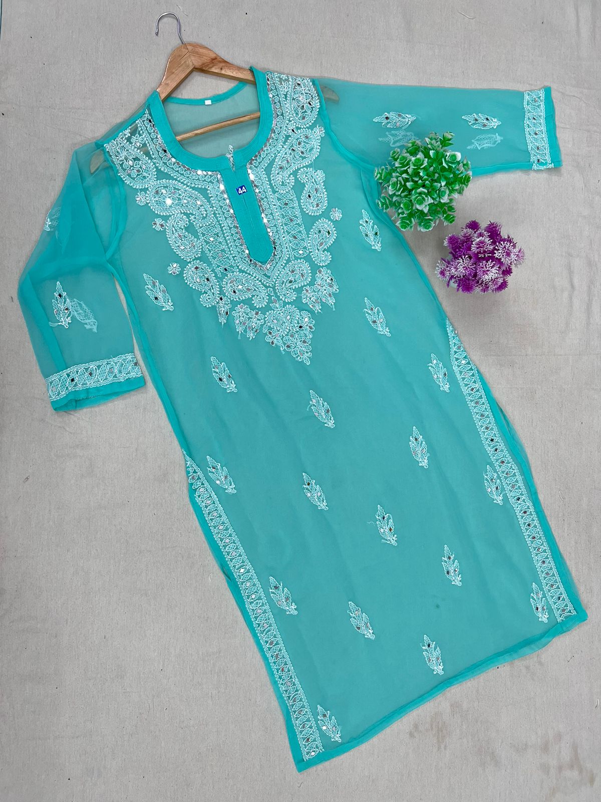 GALA BUTTI MIRROR HANDEMADE KURTA WITH INNER