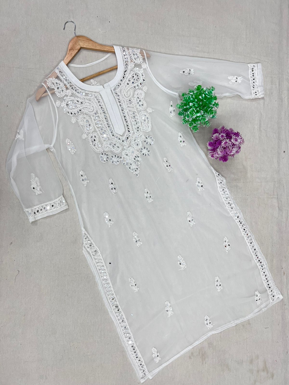GALA BUTTI MIRROR HANDEMADE KURTA WITH INNER