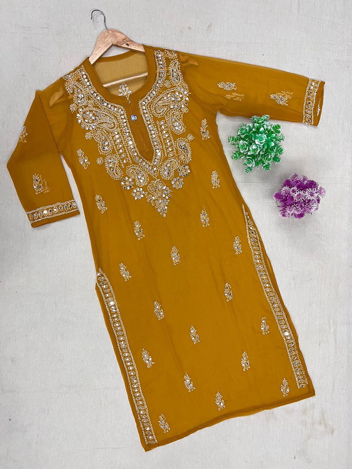 GALA BUTTI MIRROR HANDEMADE KURTA WITH INNER