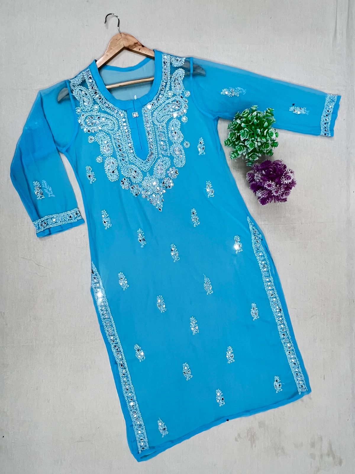 GALA BUTTI MIRROR HANDEMADE KURTA WITH INNER