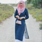 SUKAINA NAVY BLUE VISCOSE CHIKANKARI KURTA SET