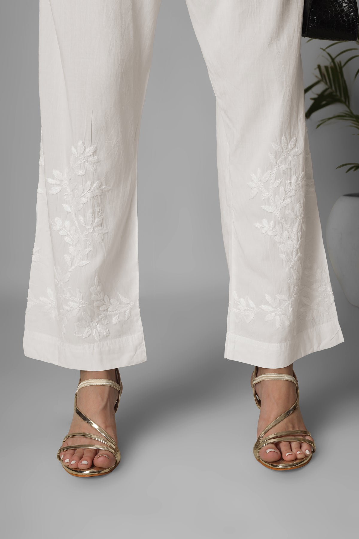 CHIKANKARI MODAL PANT