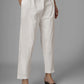 STRAIGHT CHIKANKARI PANT - MAKHI