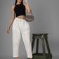 STRAIGHT CHIKANKARI PANT - MAKHI