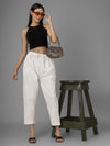 STRAIGHT CHIKANKARI PANT - MAKHI