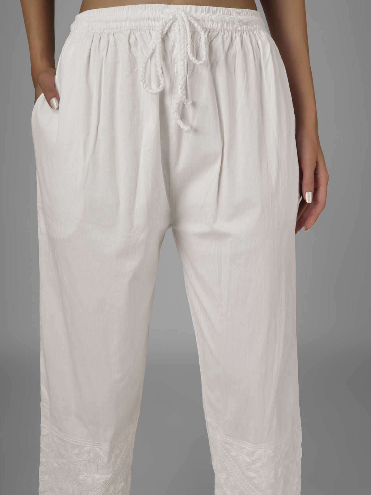 STRAIGHT CHIKANKARI PANT- V