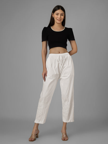 STRAIGHT CHIKANKARI PANT- V