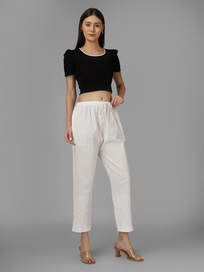 STRAIGHT CHIKANKARI PANT