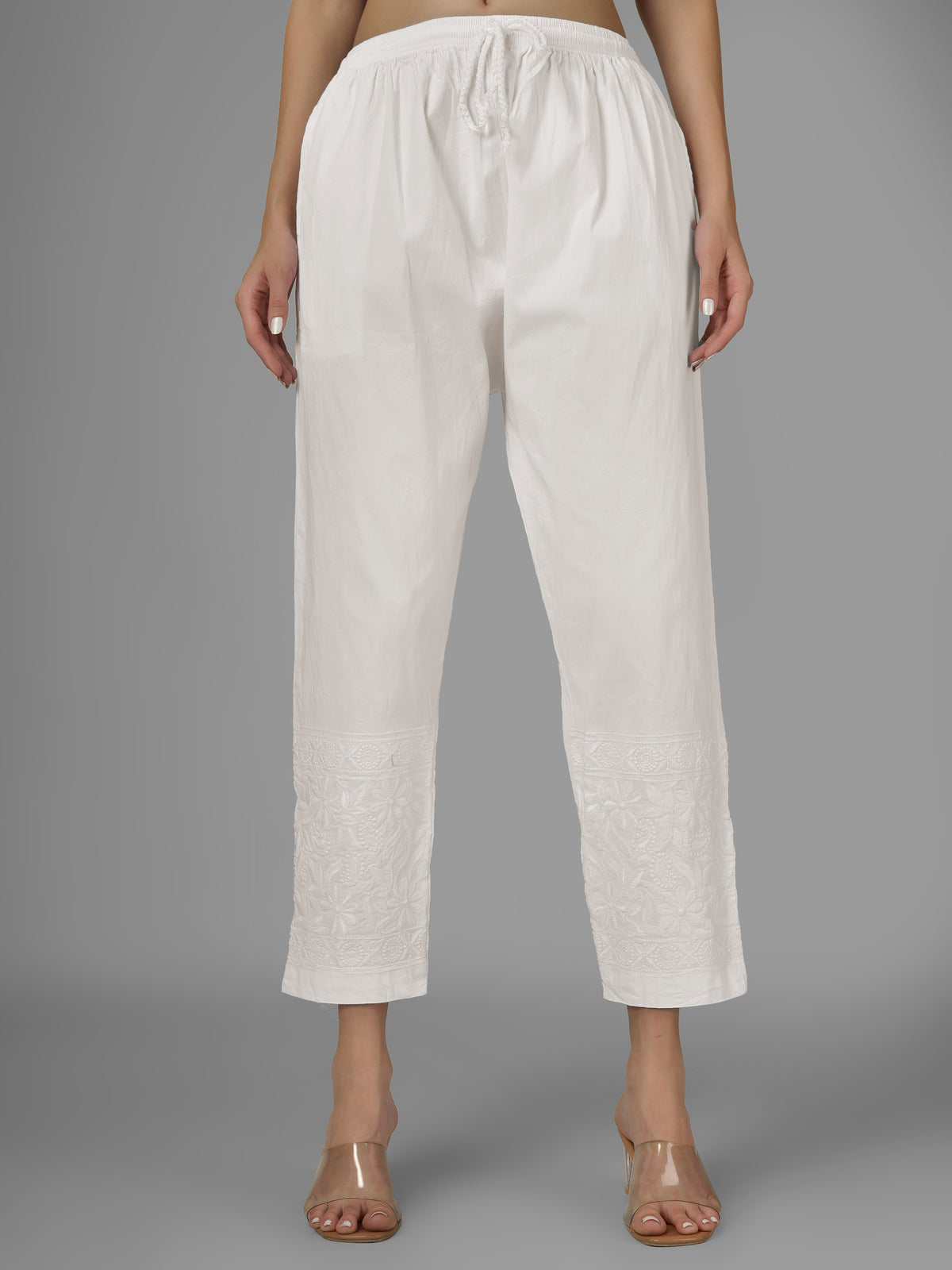 STRAIGHT CHIKANKARI PANT