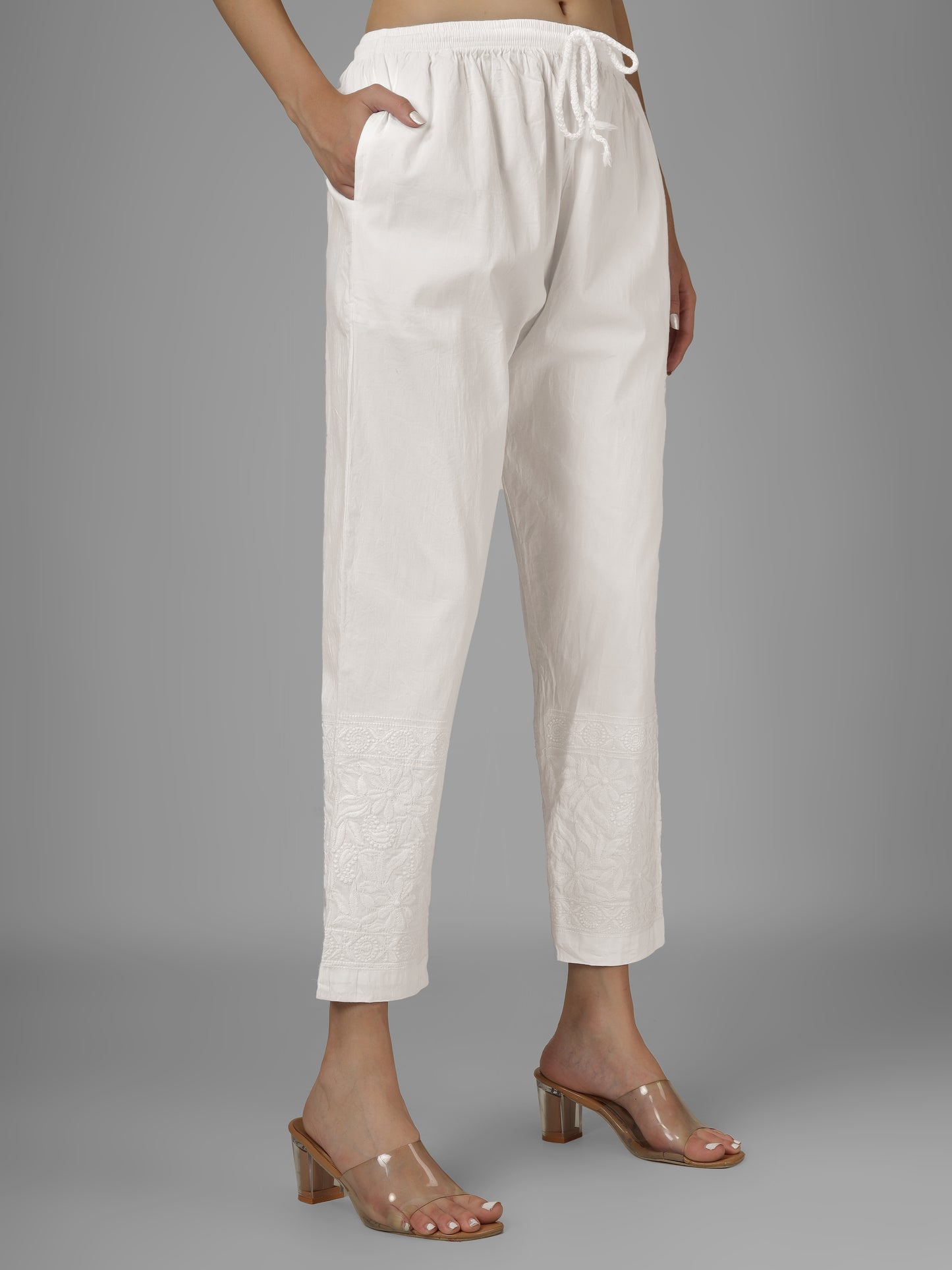 STRAIGHT CHIKANKARI PANT