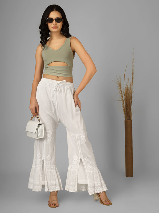 COTTON FRONT SLIT PALAZZO