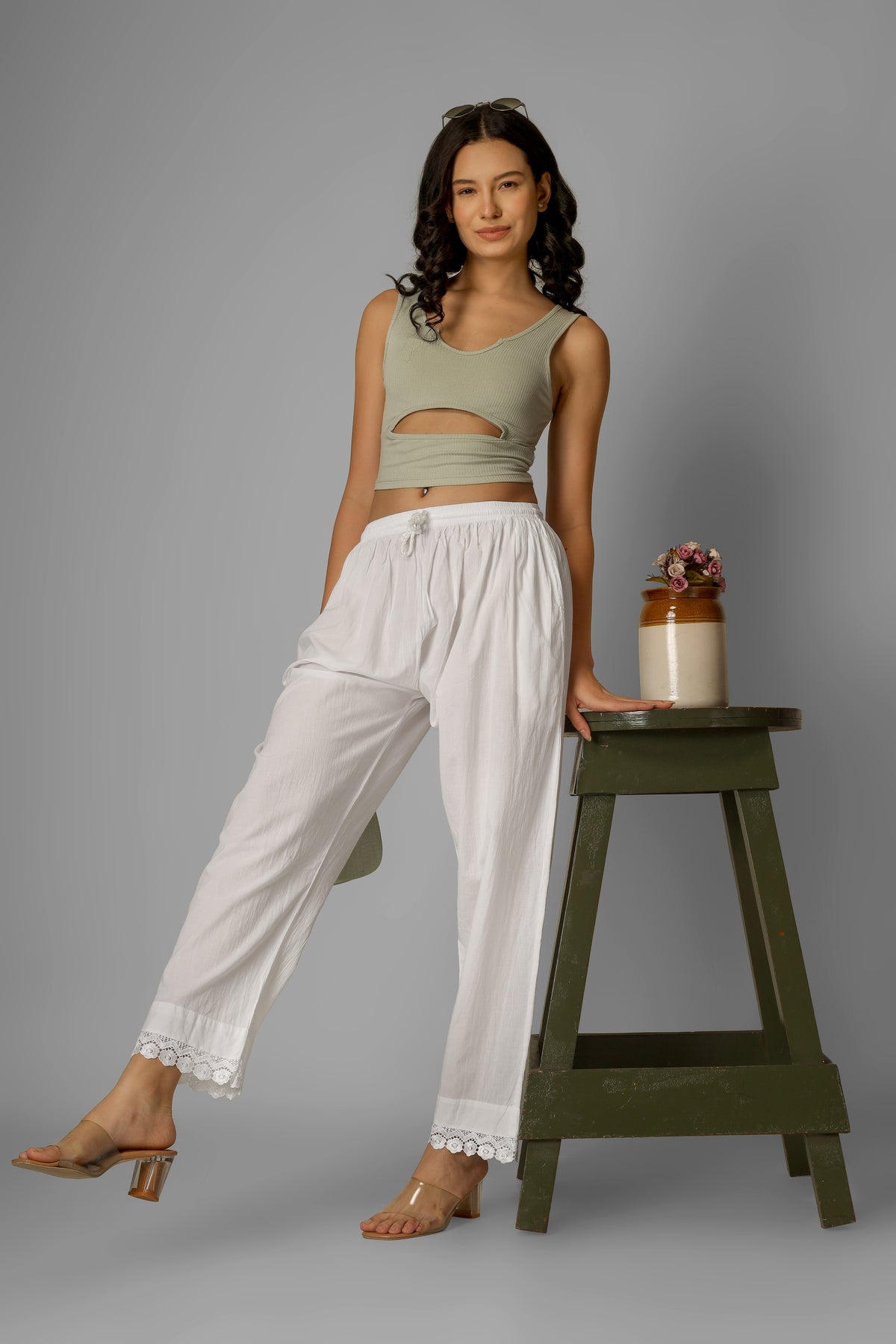 CHIKANAKRI COTTON PANT - LACE