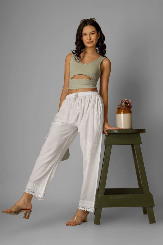 CHIKANAKRI COTTON PANT - LACE