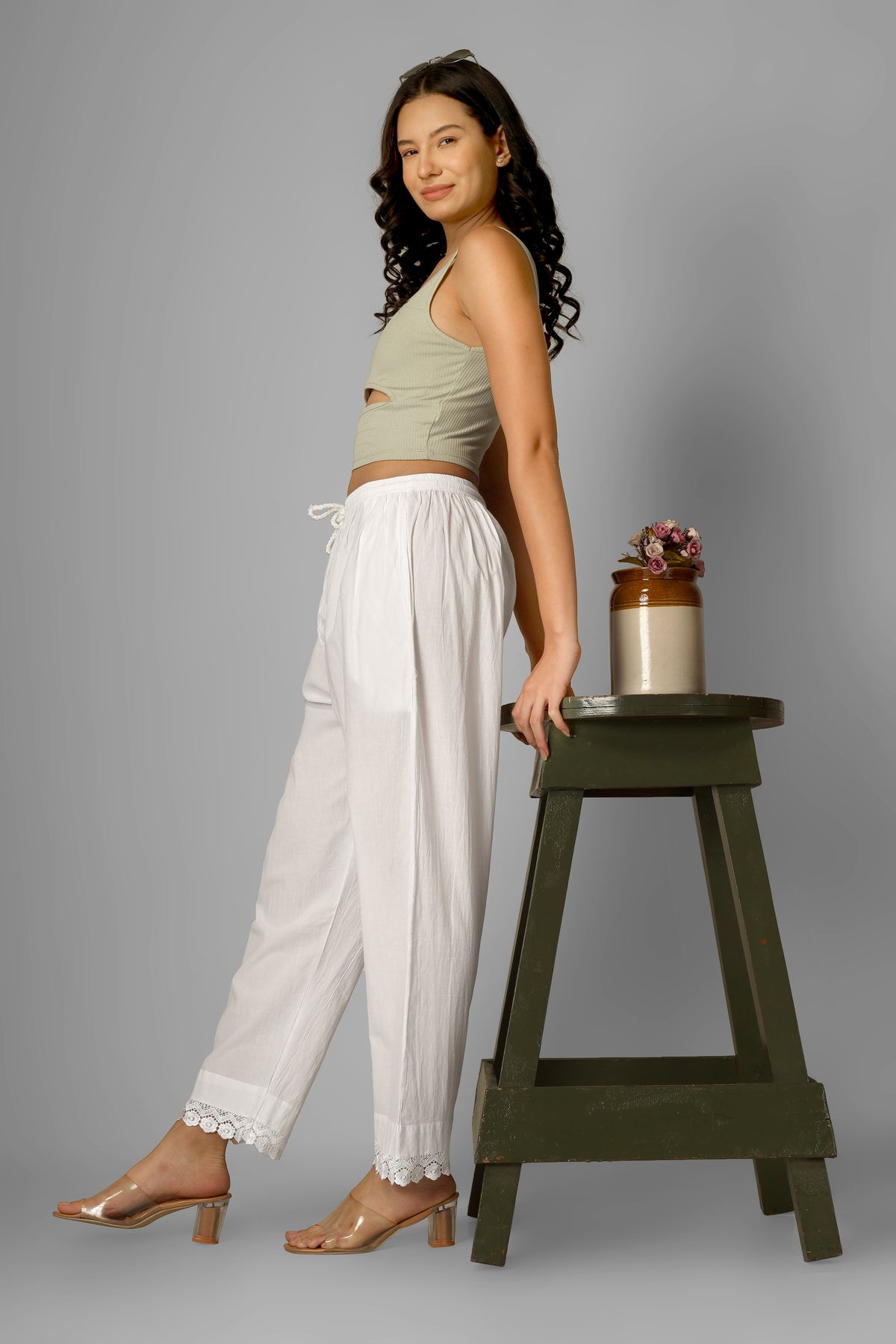 CHIKANAKRI COTTON PANT - LACE