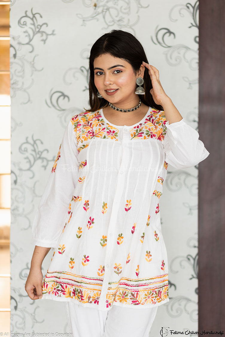 WAFA WHITE MULTI SHORT SHIRT 