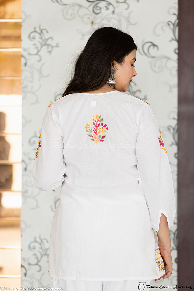 WAFA WHITE MULTI SHORT SHIRT 