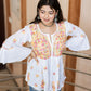ASMA WHITE MULTI CHIKANKARI COTTON SHORT FROCK