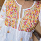 ASMA WHITE MULTI CHIKANKARI COTTON SHORT FROCK