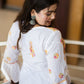 ASMA WHITE MULTI CHIKANKARI COTTON SHORT FROCK