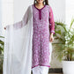 WHITE CHIFFON CHIKANKARI DUPATTA LUCKNAWI CHIKAN
