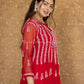 Aadila Red 56 Kali Georgette Chikankari Anarkali 
