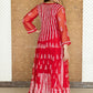 Aadila Red 56 Kali Georgette Chikankari Anarkali 