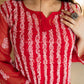 Aadila Red 56 Kali Georgette Chikankari Anarkali 
