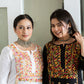 YUSRA BLACK MULTI CHIKANKARI KHADI COTTON STRAIGHT KURTI