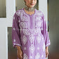 LAVENDER AYAAT MODAL COTTON STRAIGHT CHIKANKARI KURTI