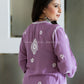 LAVENDER AYAAT MODAL COTTON STRAIGHT CHIKANKARI KURTI