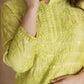 GAZAL GREEN CHANDERI COTTON STRAIGHT CHIKANKARI KURTI