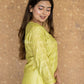 GAZAL GREEN CHANDERI COTTON STRAIGHT CHIKANKARI KURTI