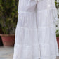 WHITE COTTON THREE LAYER CHIKANKARI GARARA