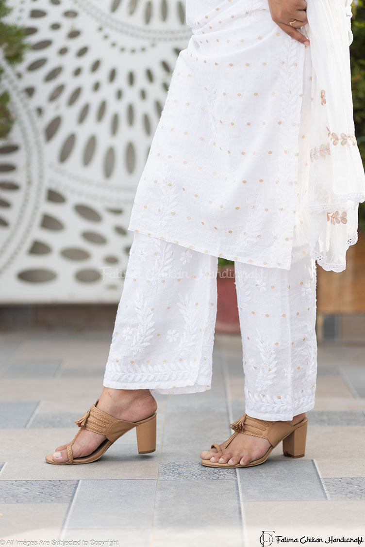 ADAB CHANDERI CHIKANKARI STITCHED SUIT SET
