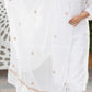 WHITE GEORGETTE GOTA PATTI CHIKANKARI DUPATTA LUCKNAWI CHIKAN
