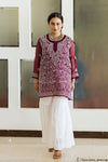 ELEGANT GEORGETTE ZAINA CHIKANKARI SHORT KURTA DELICATE HAND-EMBROIDERY