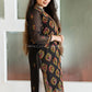BLACK MULTI HAFSA GEORGETTE STRAIGHT CHIKANKARI KURTI