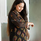 BLACK MULTI HAFSA GEORGETTE STRAIGHT CHIKANKARI KURTI