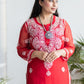 CHIKANKARI RED STRAIGHT TUBA KURTA