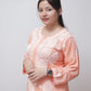 PEACH AYAAT MODAL COTTON STRAIGHT CHIKANKARI KURTI